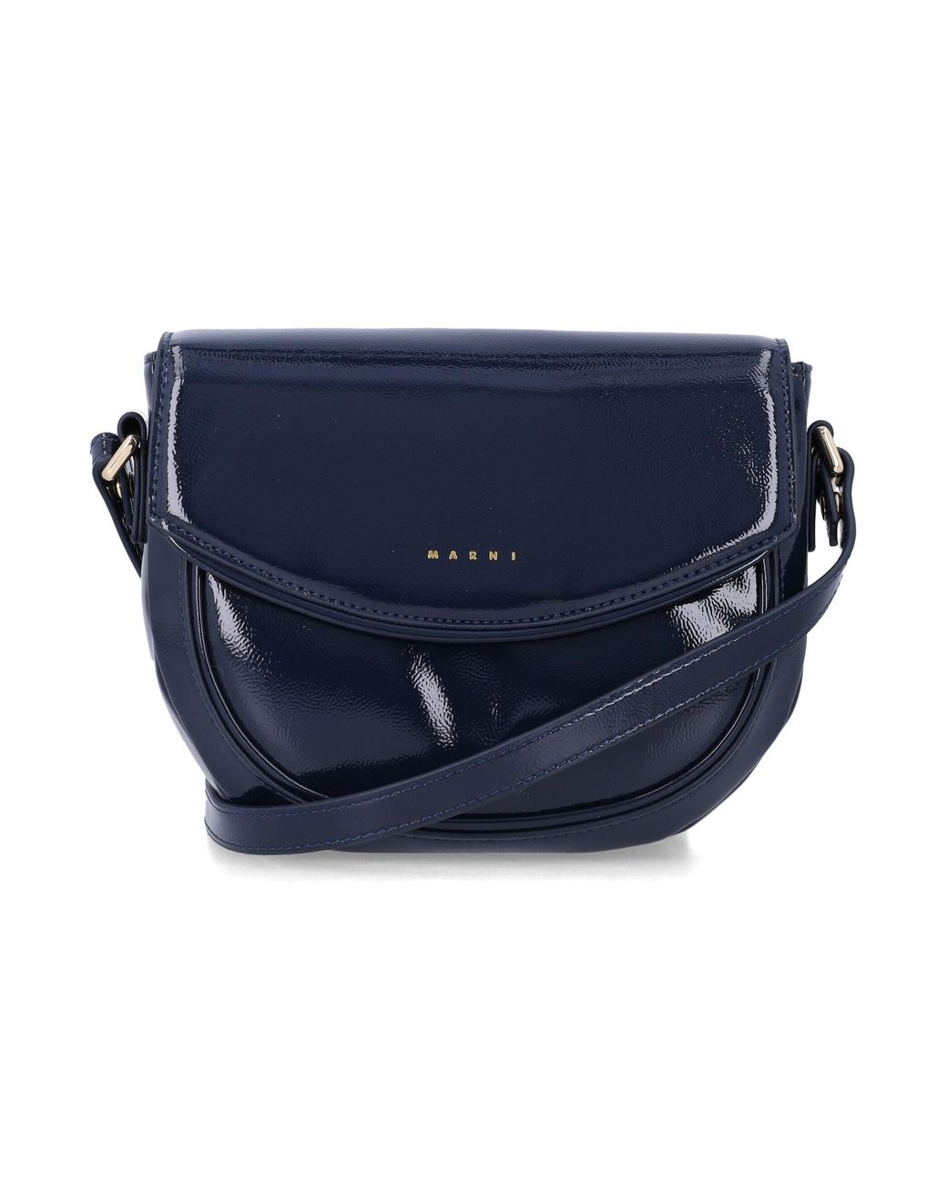 Marni Blue Girls Patent Mini Crossbody Bag