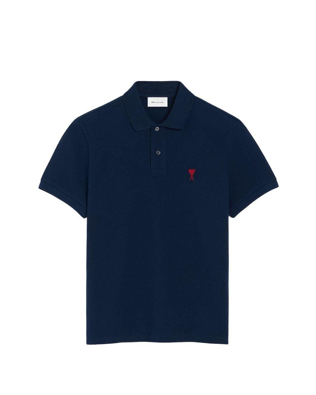 AMI Blue Ami De Coeur Cotton Polo Shirt