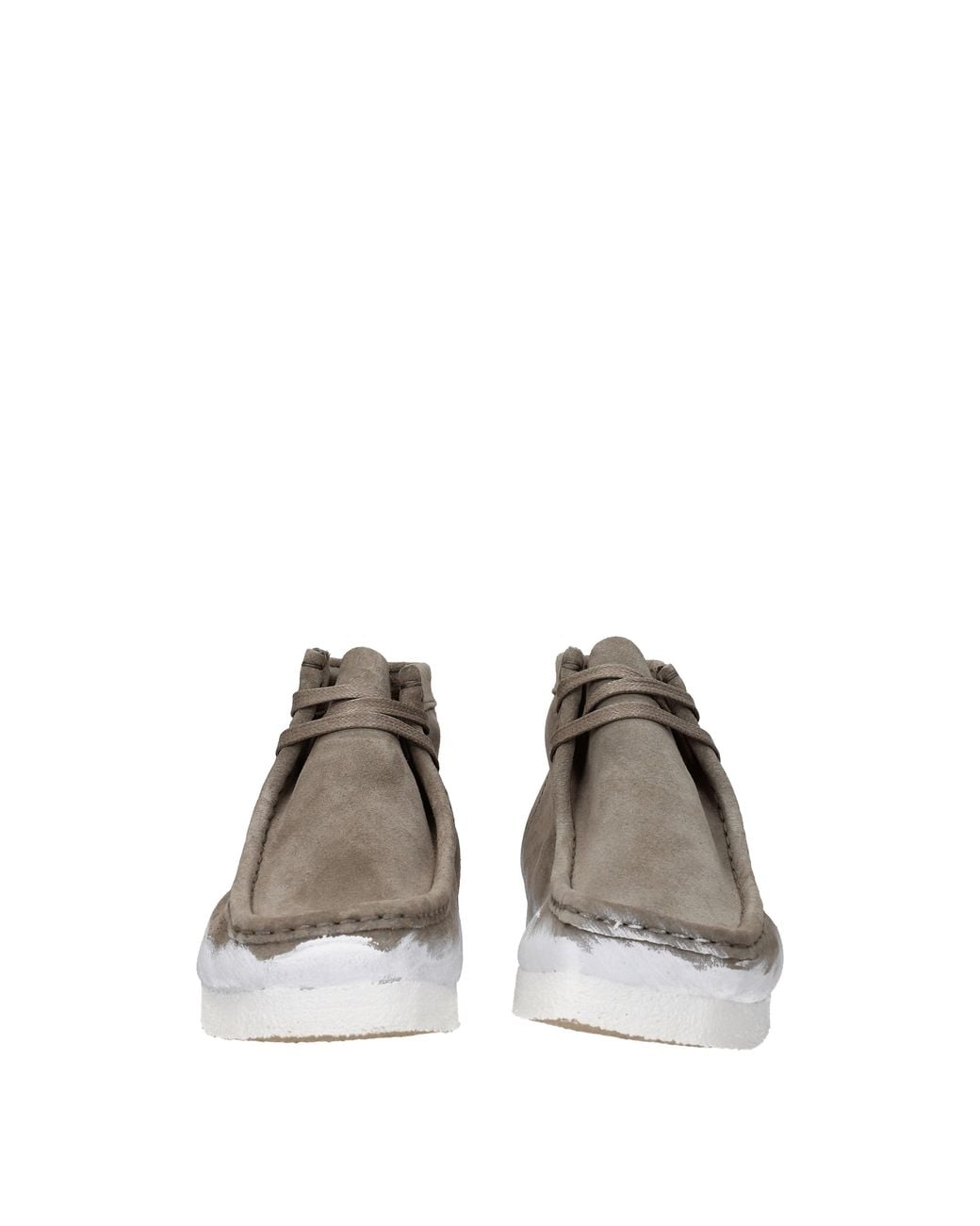 Clarks Gray Stivaletti Wallabee Uomo Camoscio Grigio/Bianco for men
