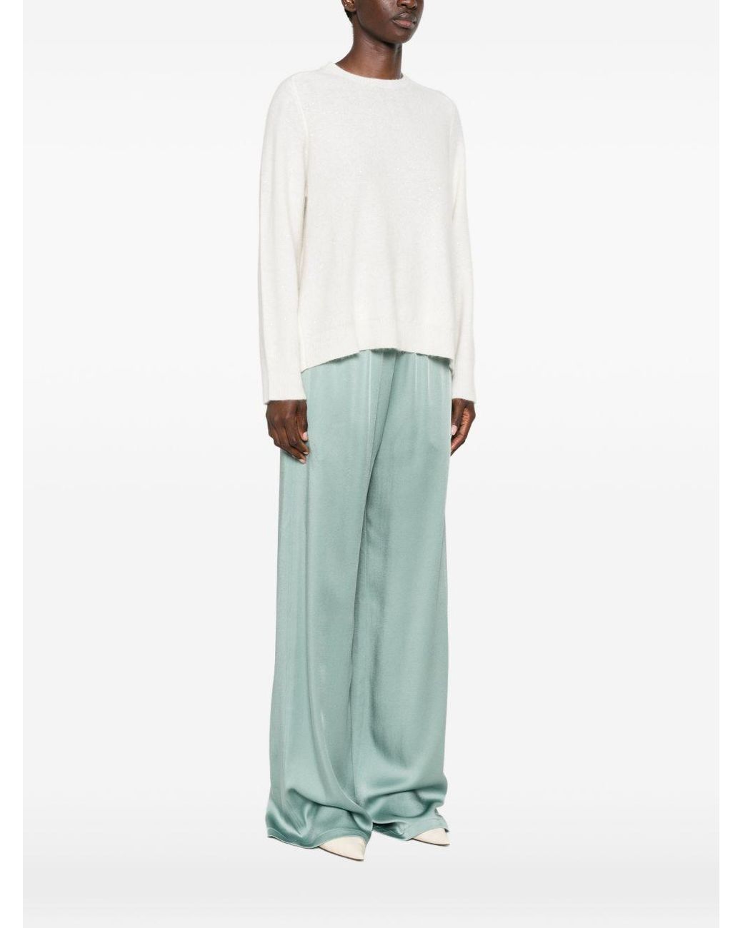 Fabiana Filippi White Wool And Silk Blend Sweater