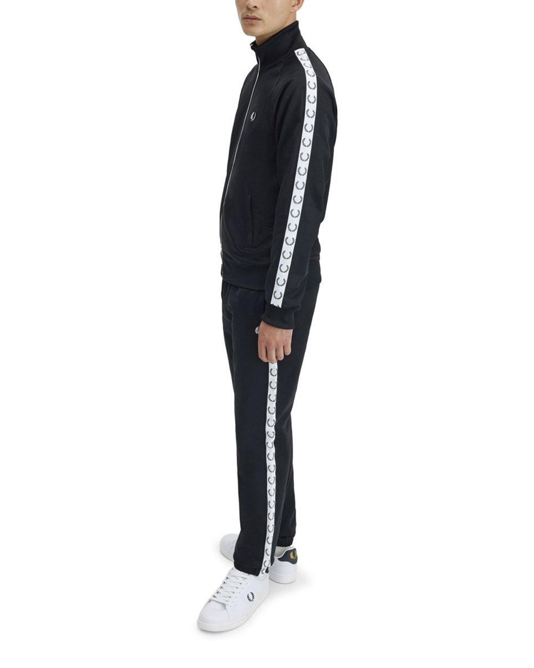 Fred Perry Black Felpa Tracksuit Con Logo E Zip