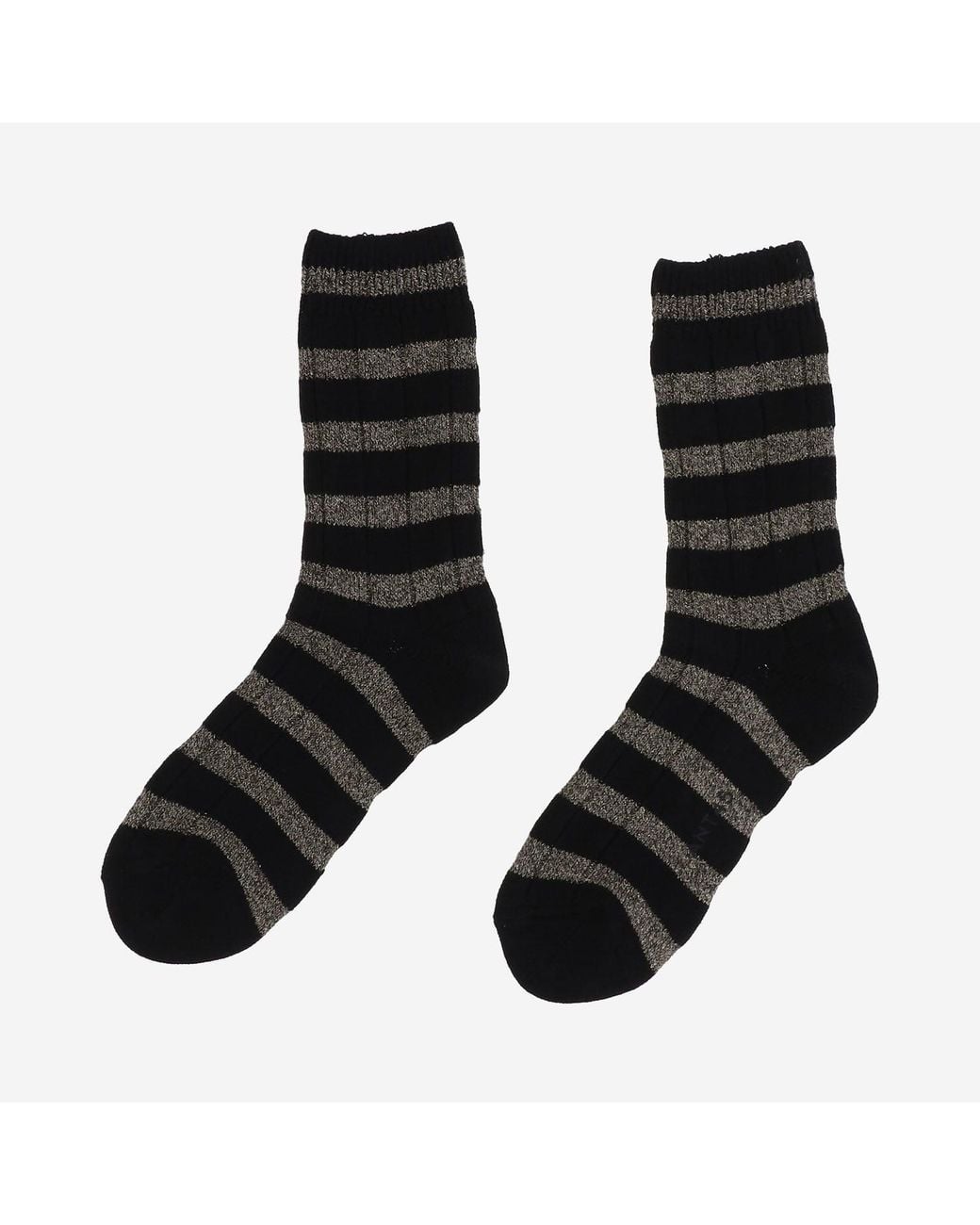 ANT45 Black Stretch Cotton Blend Socks With A Striped Pattern
