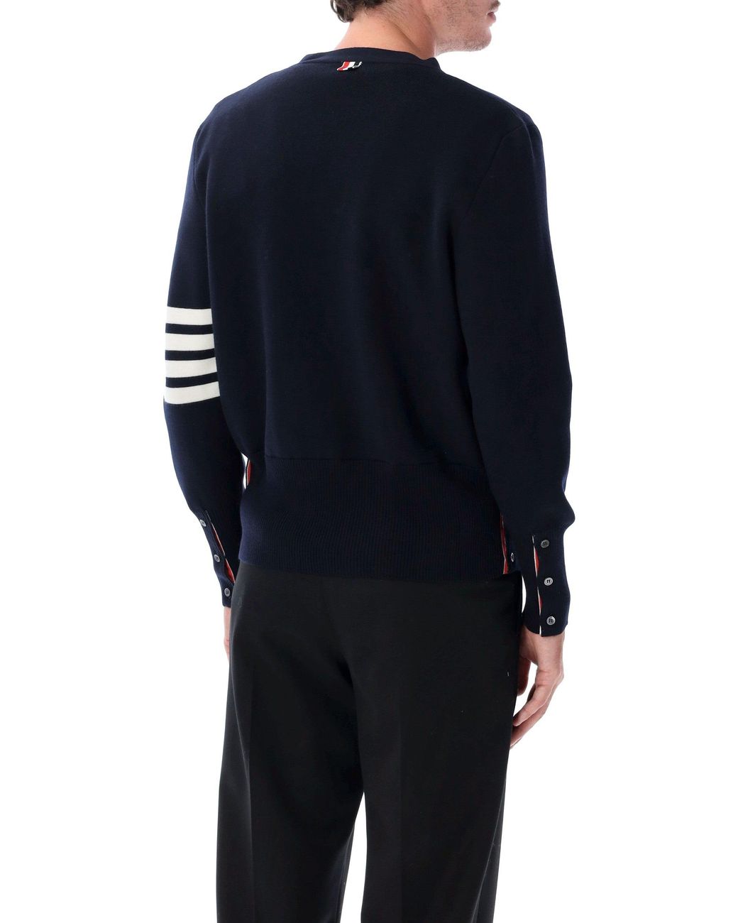 Thom Browne Blue 4-Bar Wool Cardigan for men