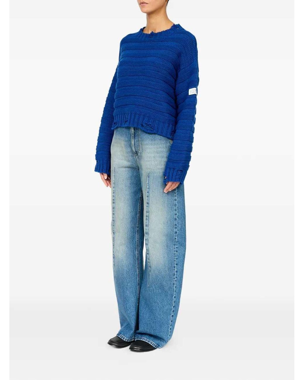 MM6 by Maison Margiela Blue Wool Sweater