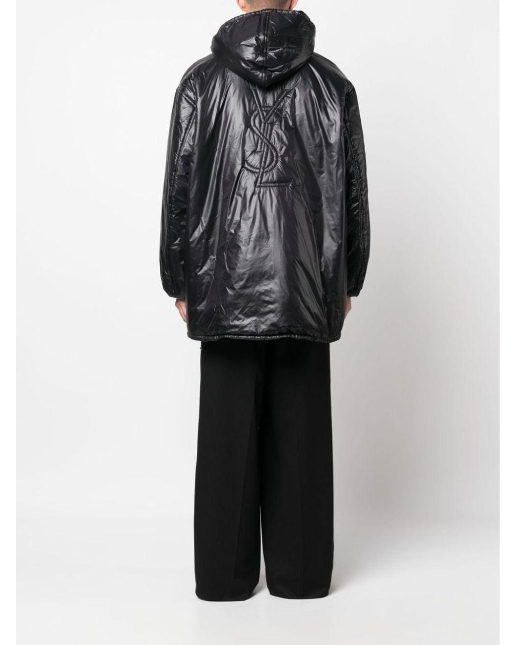 Saint Laurent Black Coats Polyamide Lining: Polyester for men