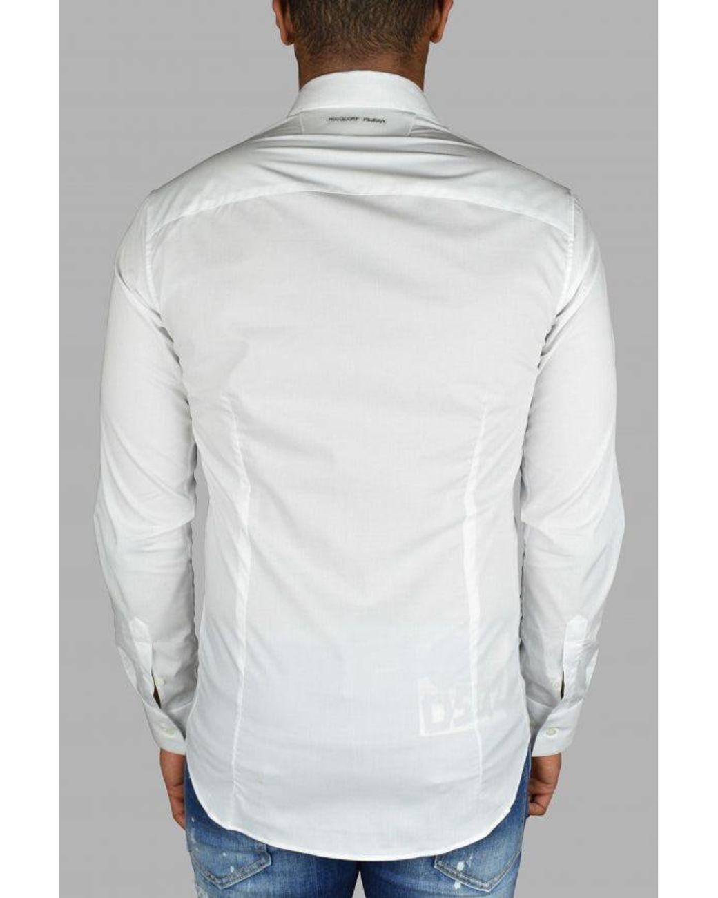 Philipp Plein White Ls Skull Shirt for men