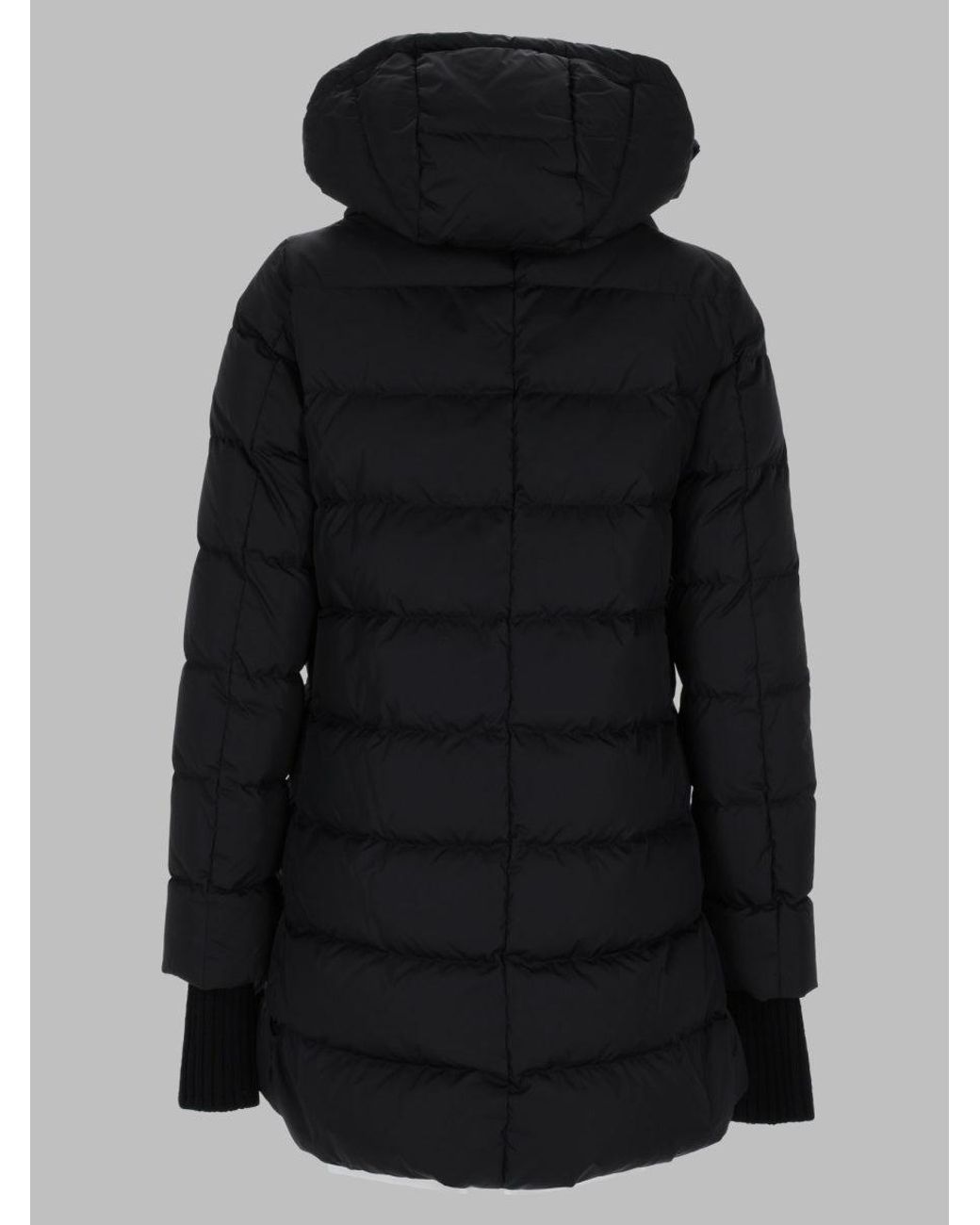 Herno Black Quilted Puffer Jacket With High Collar And Ribbed Cuffs