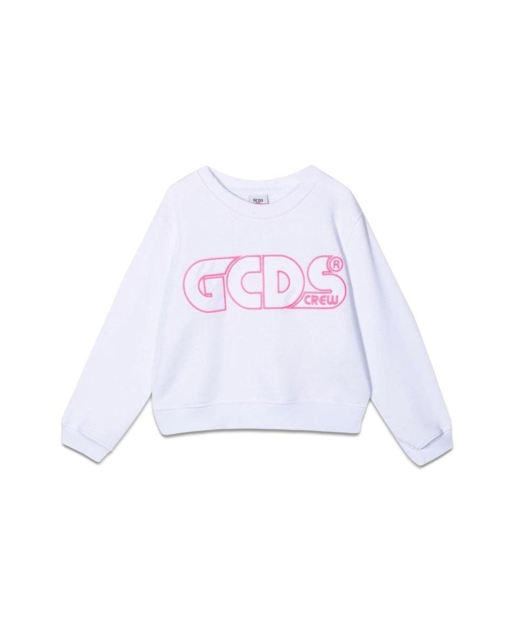 Gcds White Sweatshirt Cropped Girl