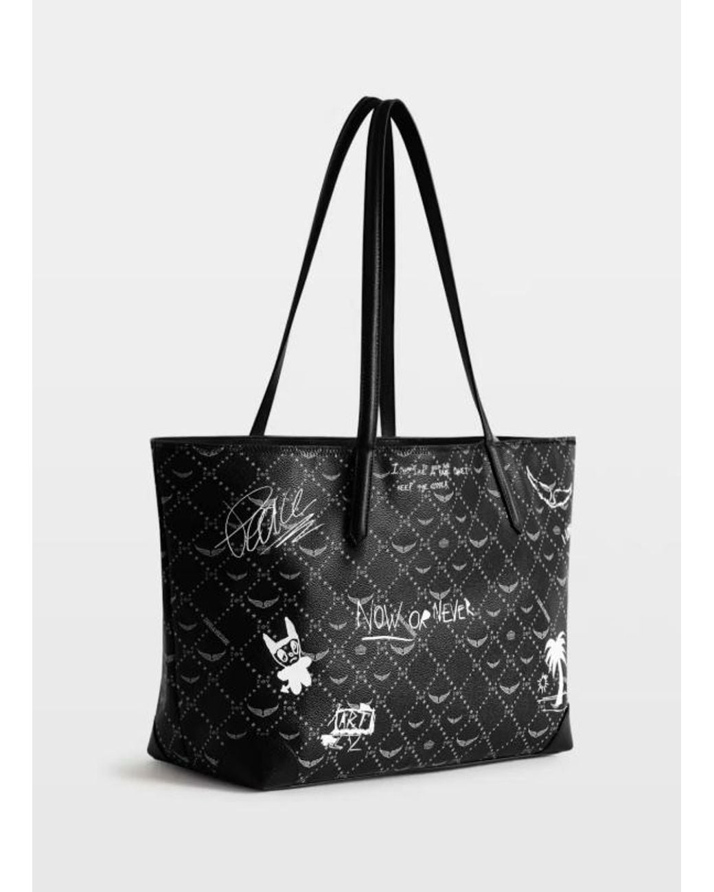 Zadig & Voltaire Black Z Shopper Monogram Arty Tag