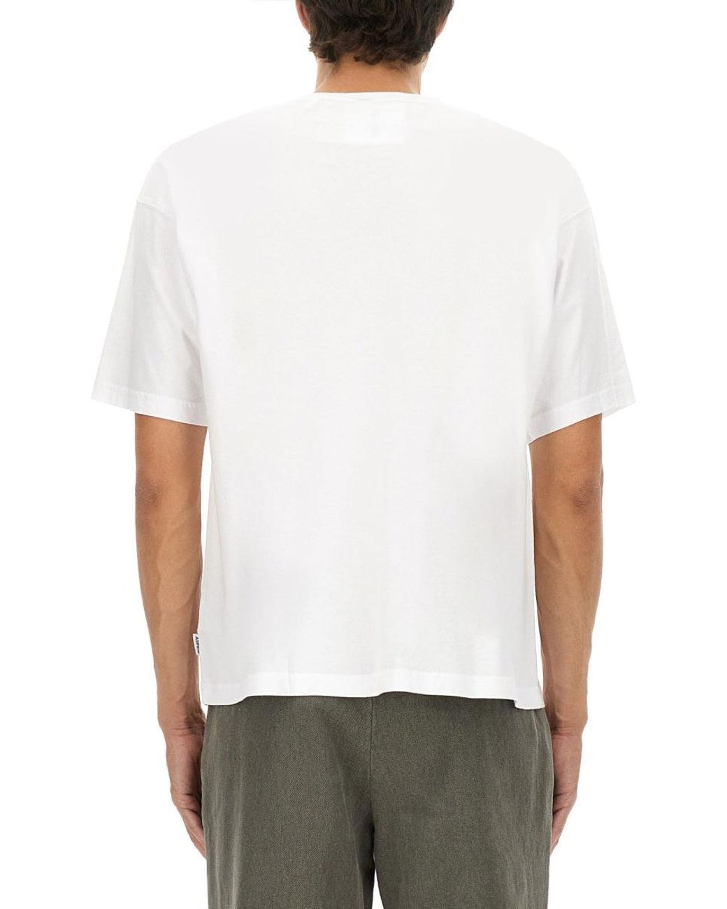 Aspesi White T Shirt With "Listen" Print
