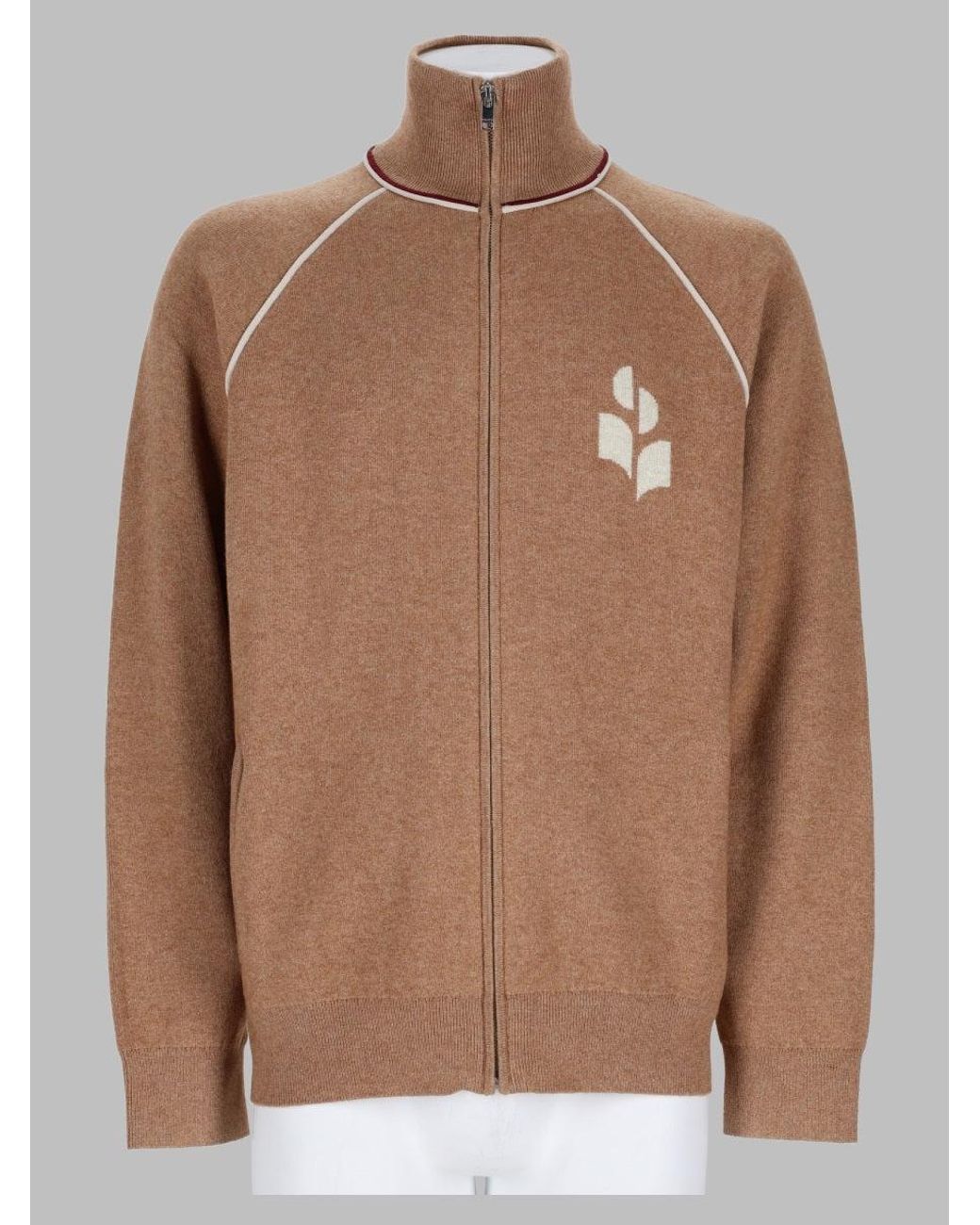 Isabel Marant Brown Zip Front Knit Track Jacket for men