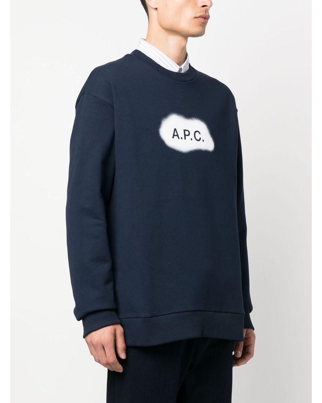 A.P.C. Blue Logo Organic Cotton Sweatshirt for men