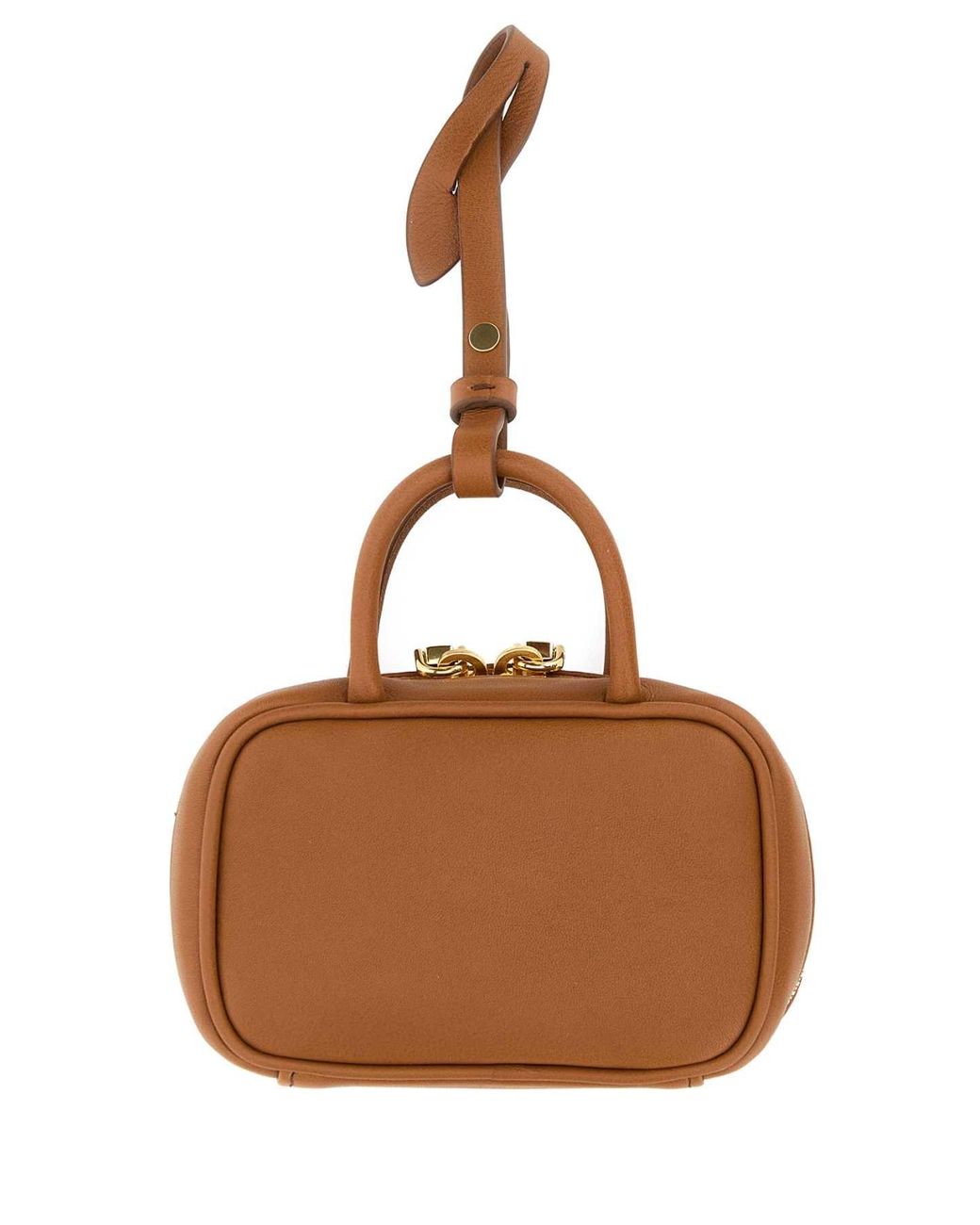 Miu Miu Brown Camel Leather Beau Keyring Necessaire