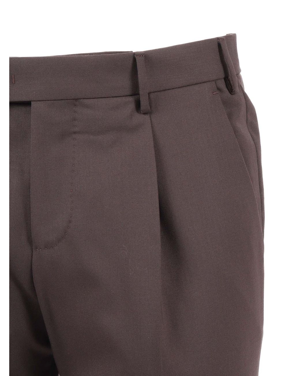 PT01 Gray Master, 1 Pleat, Diagonal Pockets, Flap Back Pockets, Turn Up