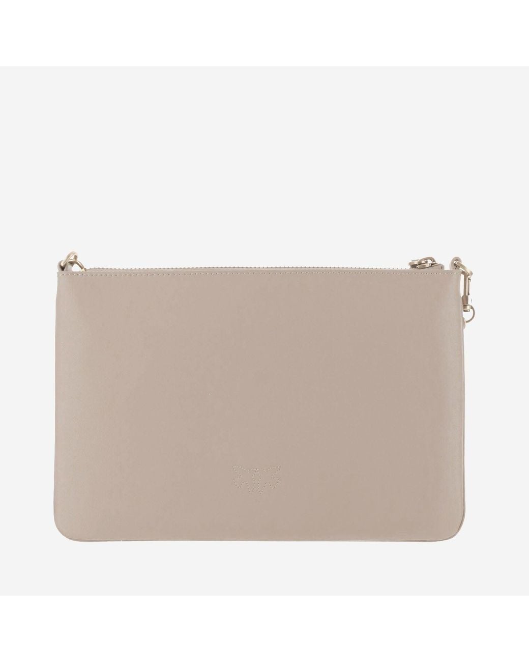 Pinko Natural Leather Shoulder Bag With Logo