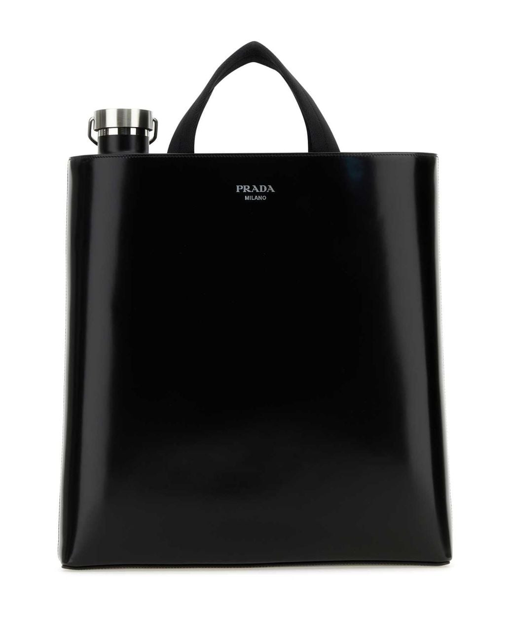 Prada Black Logo Raffia Tote for men
