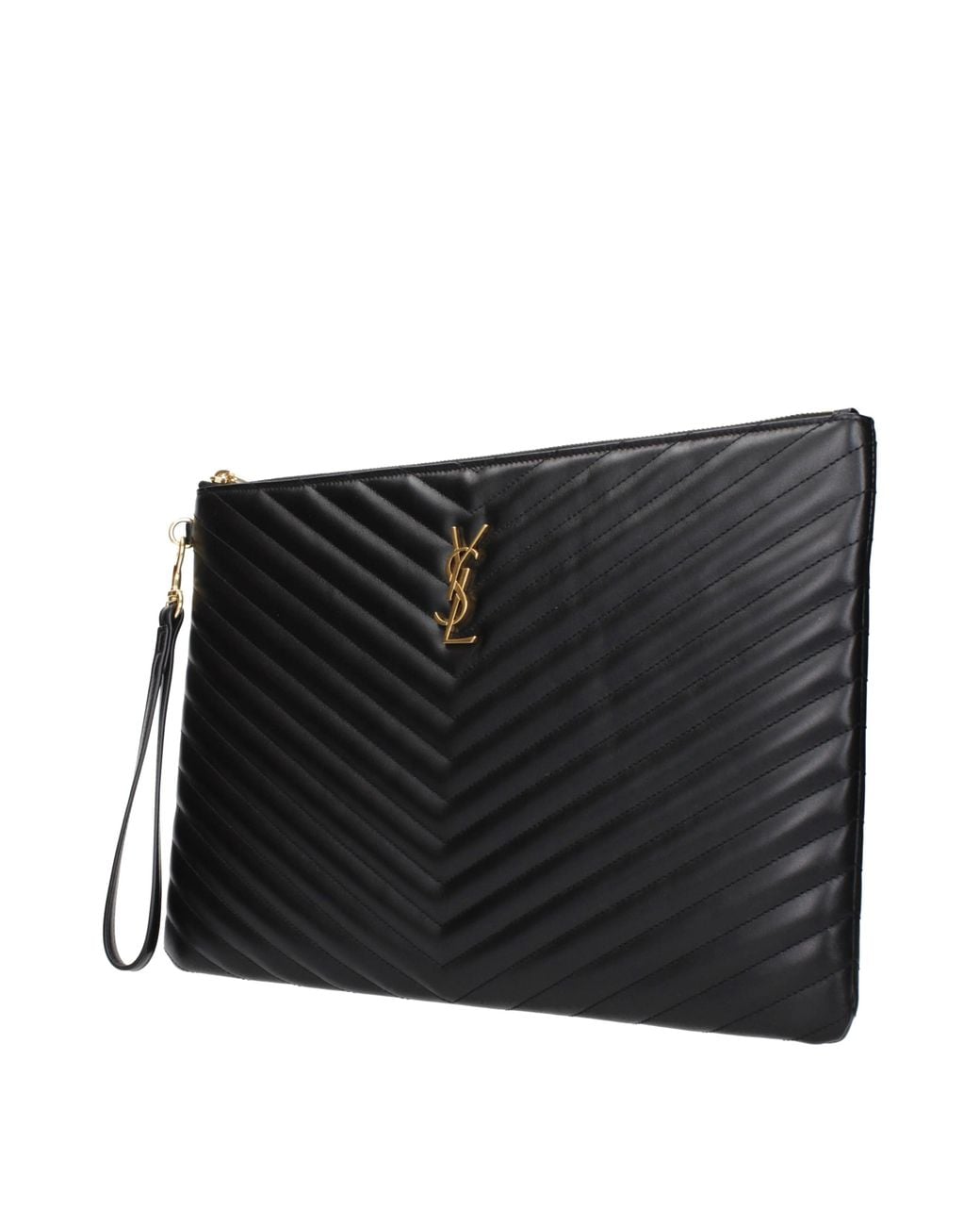 Saint Laurent Black Pochette Leather