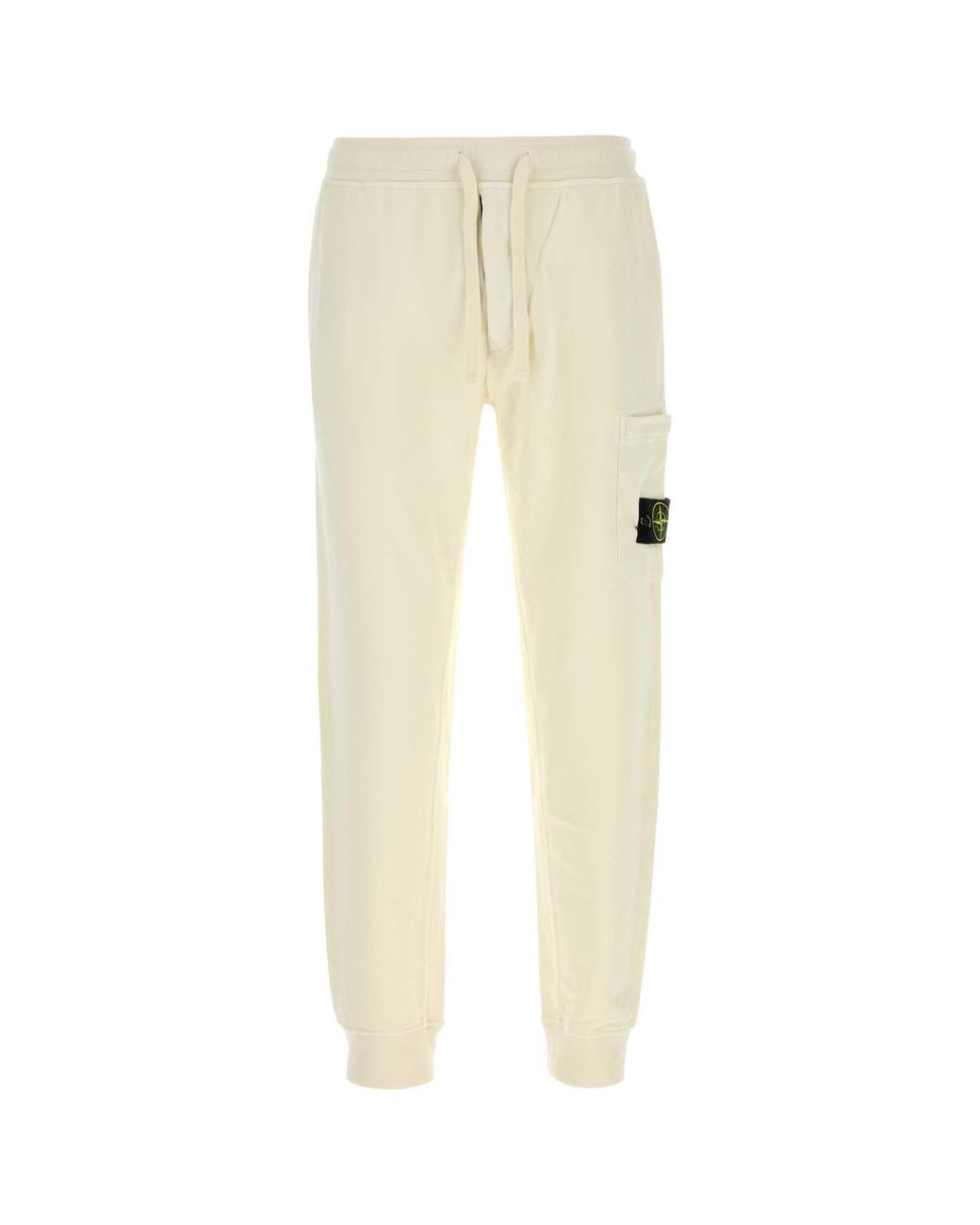 Stone Island Natural Ivory Cotton Joggers for men