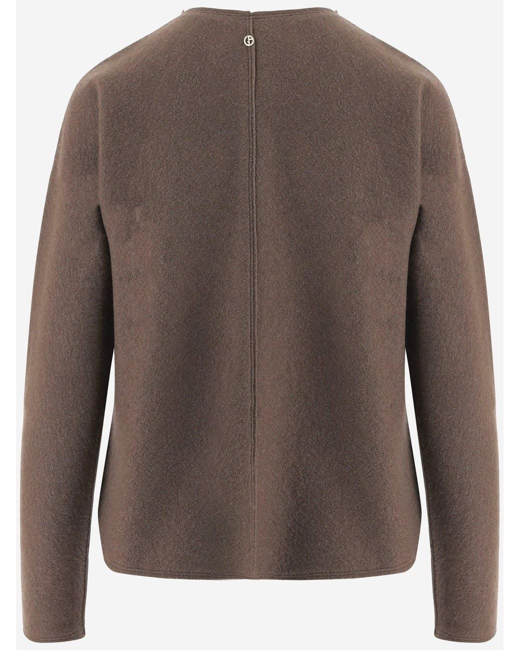 Giorgio Armani Brown Silk And Cashmere Blend Sweater