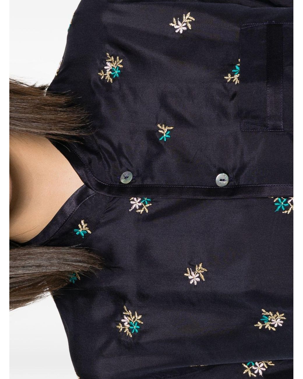 Forte_forte Blue Embroidered Silk Shirt