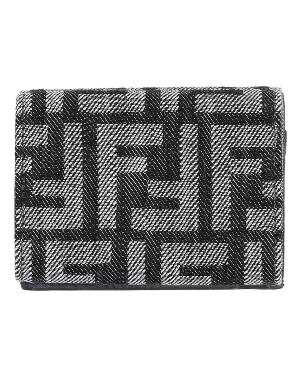 Fendi Black "Trifold Baguette" Wallet