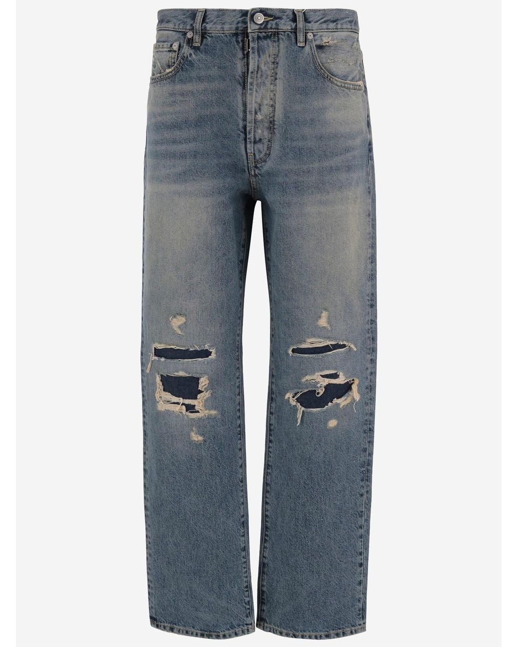 Maison Margiela Blue Distressed Cotton Jeans