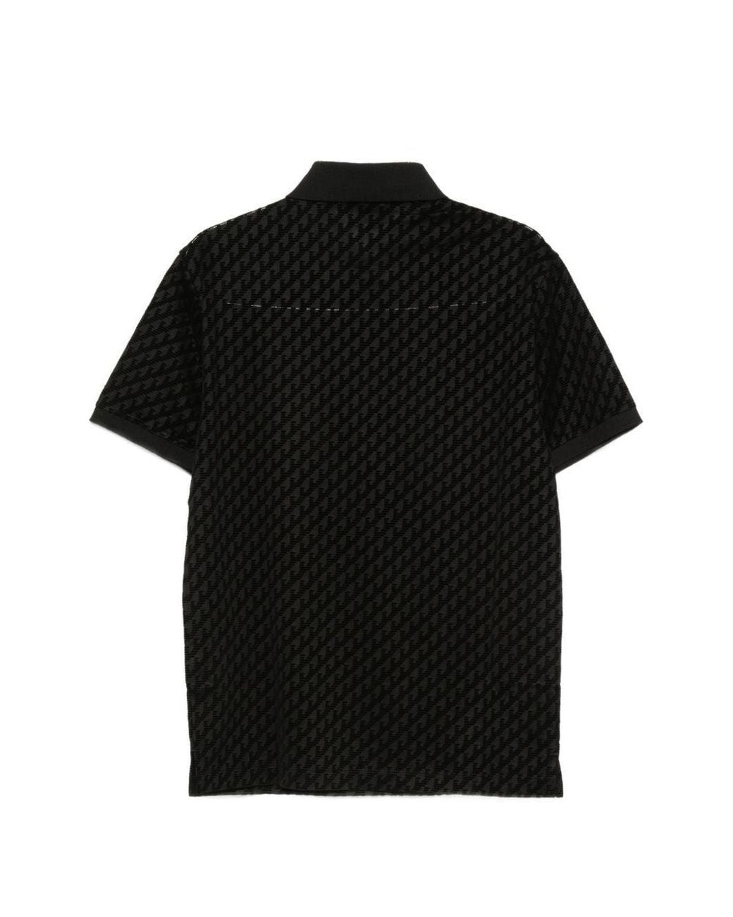 Emporio Armani Black Allover Logo Polo Shirt