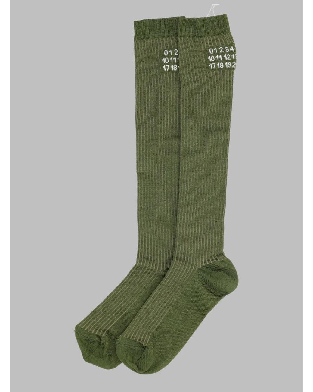 MM6 by Maison Margiela Green Calzini Alti Con Logo