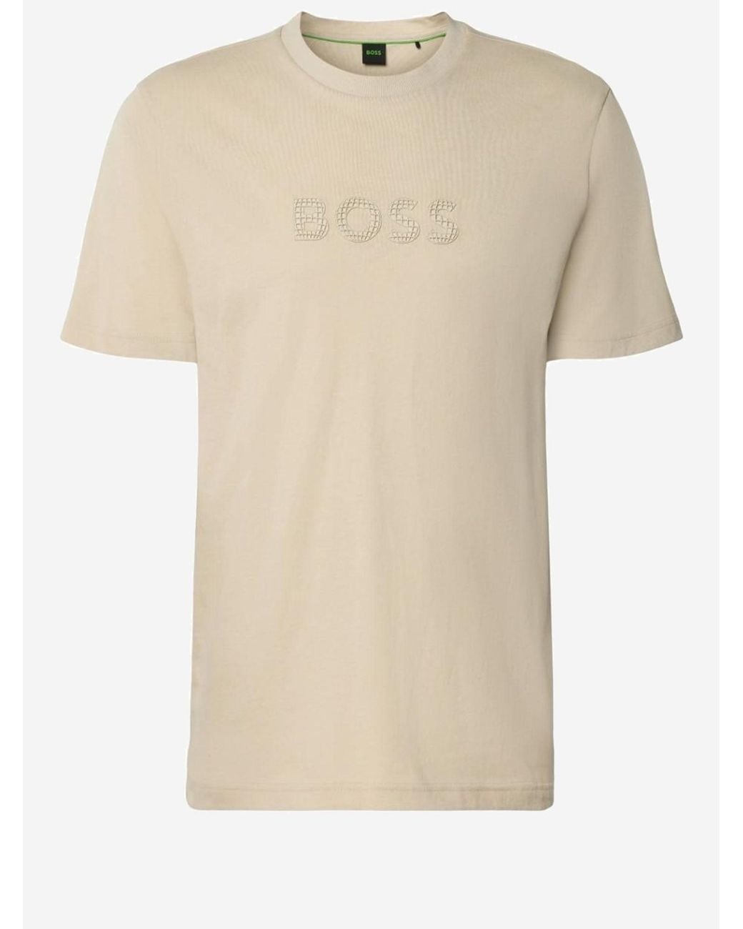 Boss Natural Cotton T Shirt With Logo for men