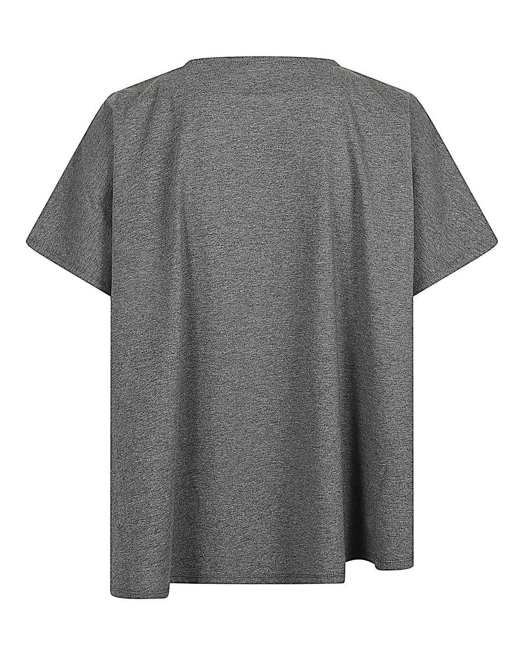 Moyuru Gray Printed Cotton T Shirt