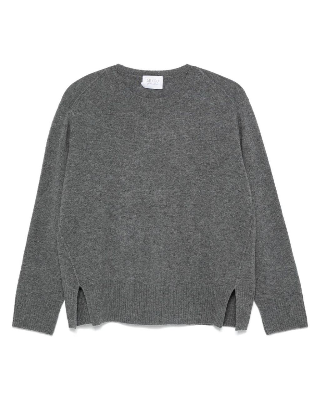 Be You Gray Cashmere Crewneck Sweater