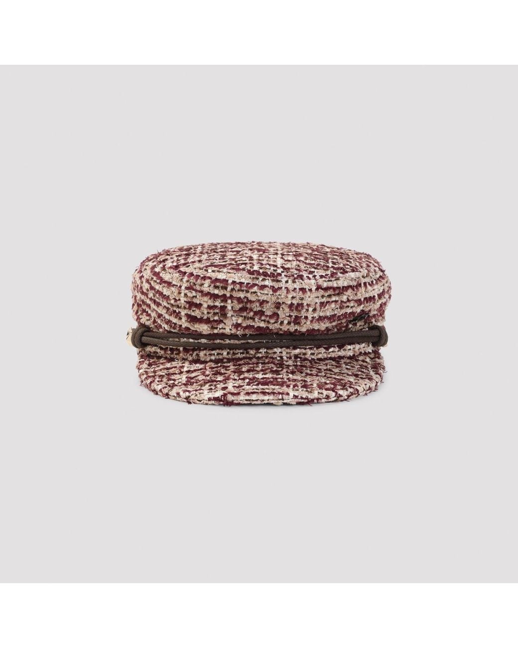 Maison Michel Red New Abby Tweed Mini Hat