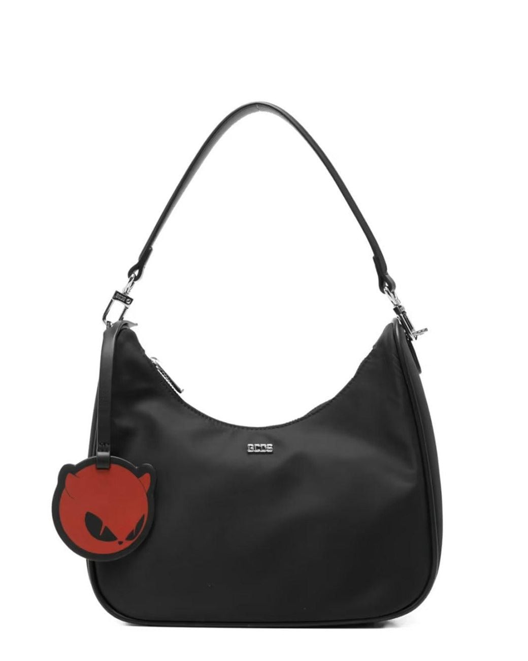 Gcds Black Shoulder Bag With Logo Appliqué
