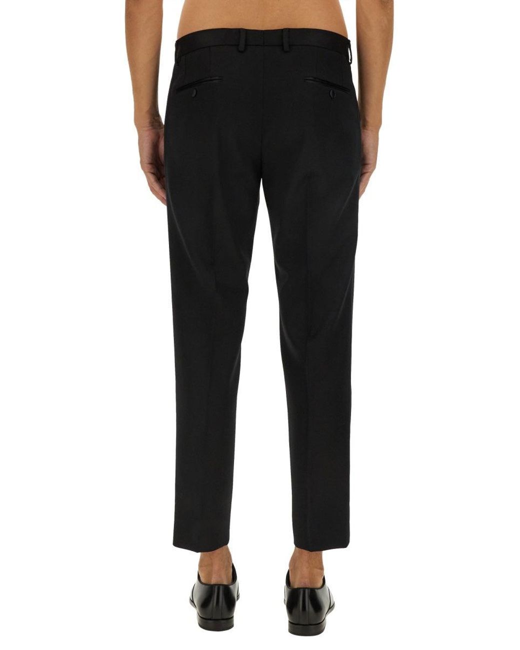 Dolce & Gabbana Black Classic Silk Blend Trousers for men