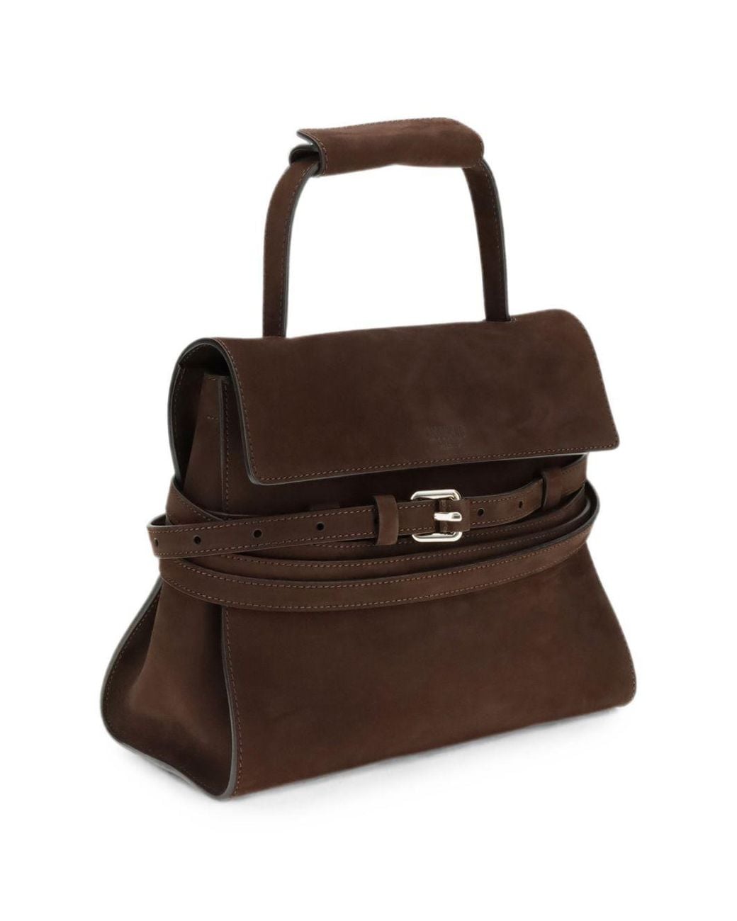 Moschino Brown Tie Me Top Handle Bag