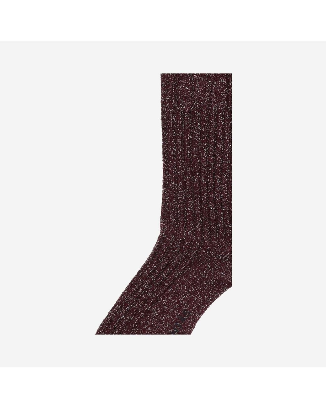 ANT45 Purple Ribbed Stretch Cotton Blend Socks