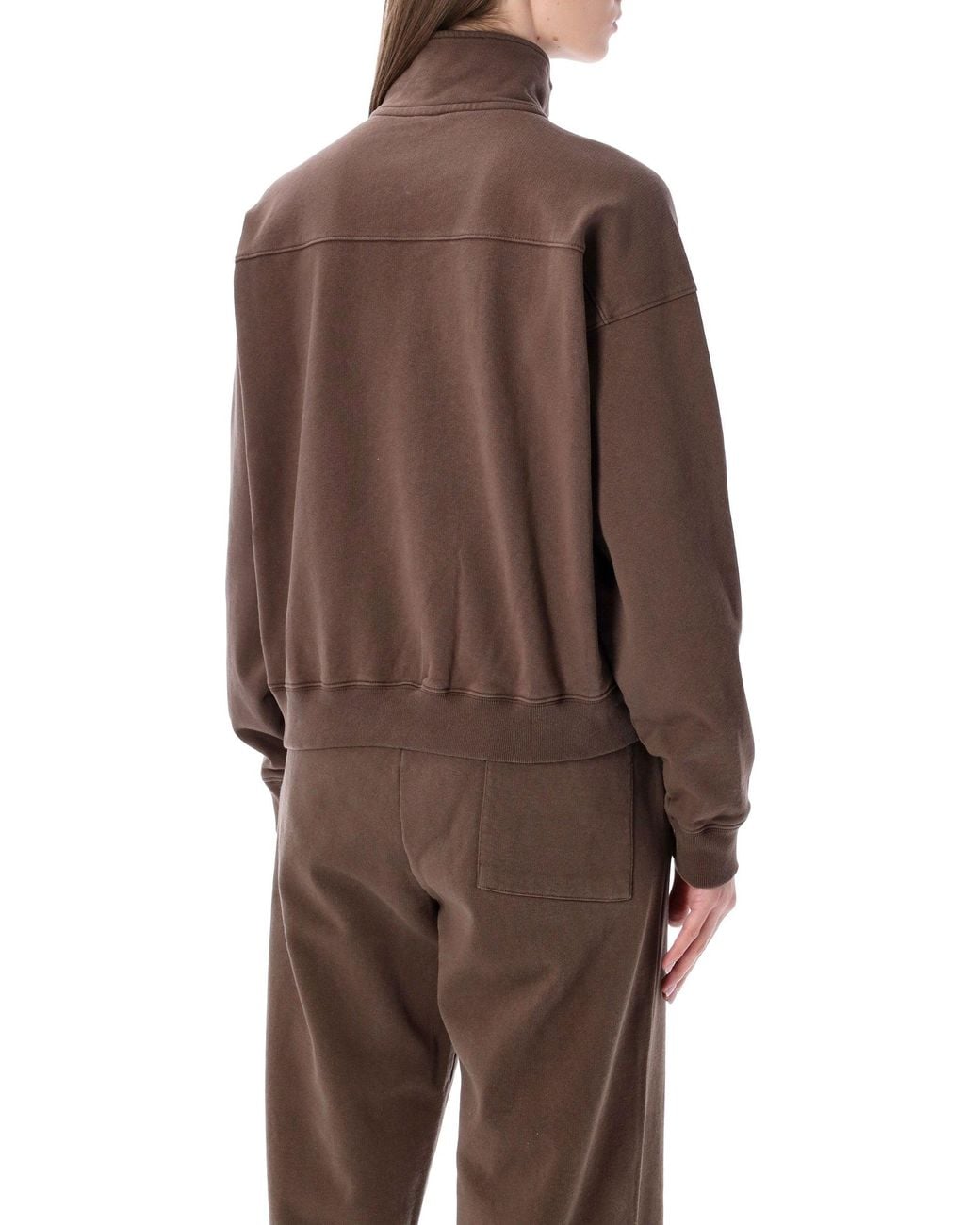 Sporty & Rich Brown Sporty & Rich Sporty & Rich Crest Quarter-Zip Sweatshirt