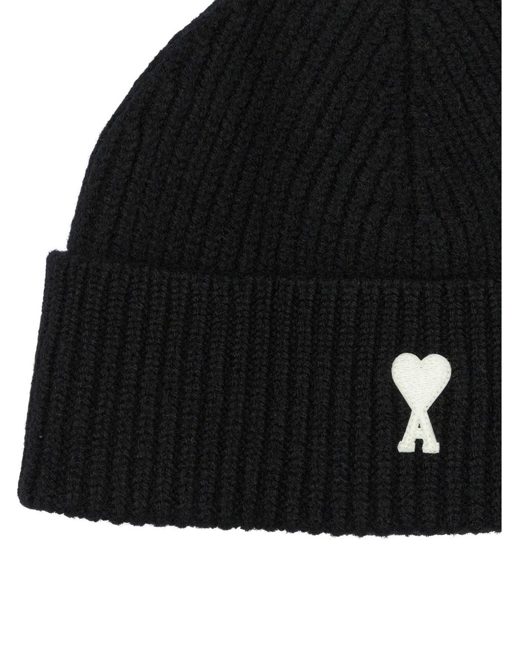 AMI Black "Ami De Coeur" Beanie