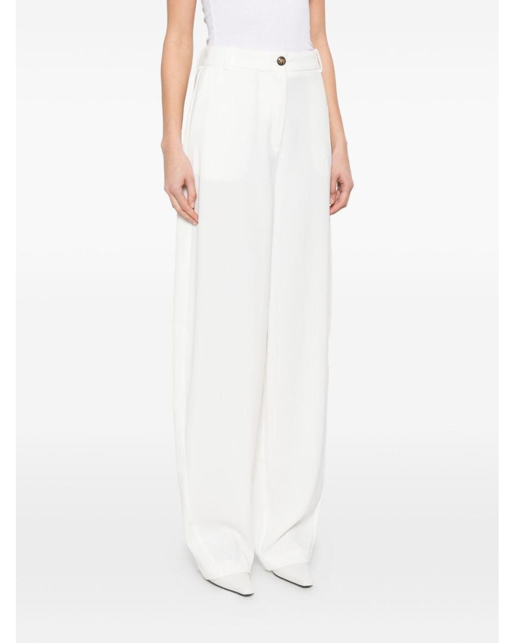 Elisabetta Franchi White Wide Trousers