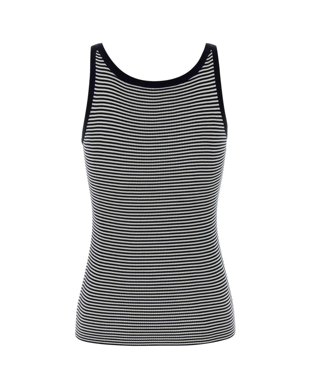 Prada Black Embroidered Silk Tank Top