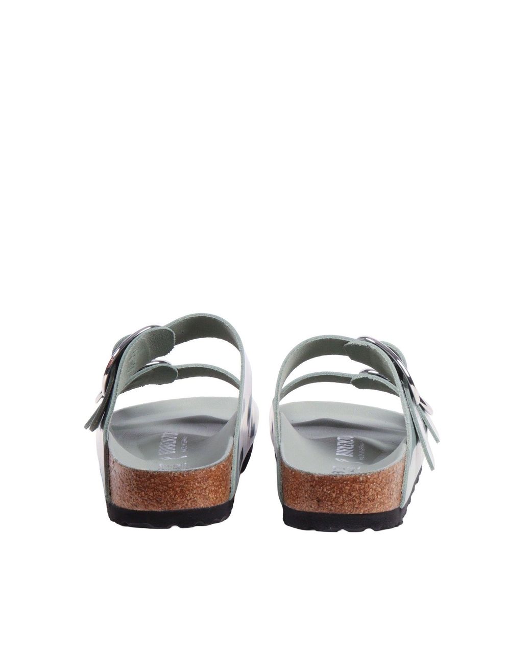 Birkenstock White Arizona Big Buckle Hex Shine Pure Sage,Natural Lea, S