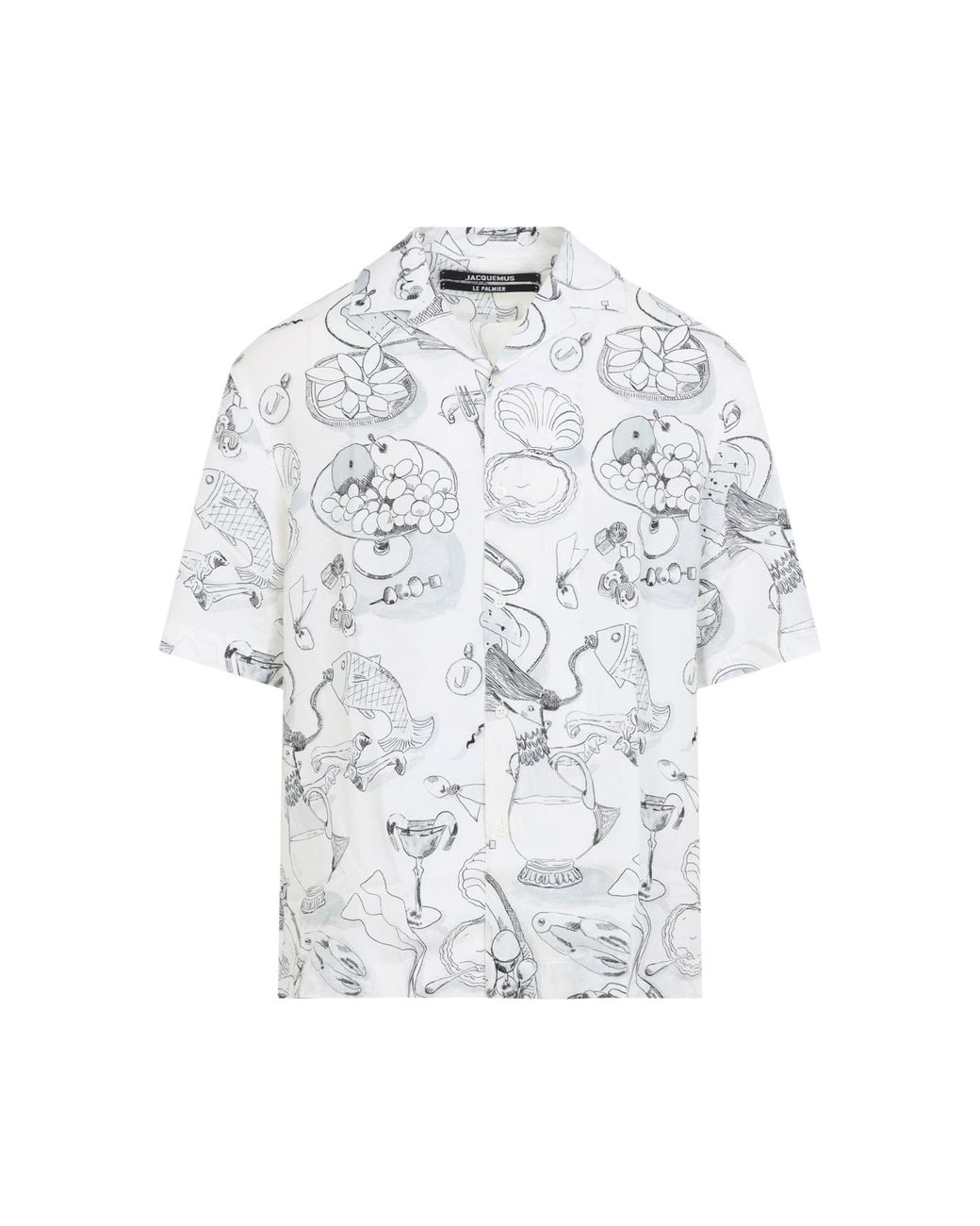Jacquemus White Jacquard Cocktail Shirt for men