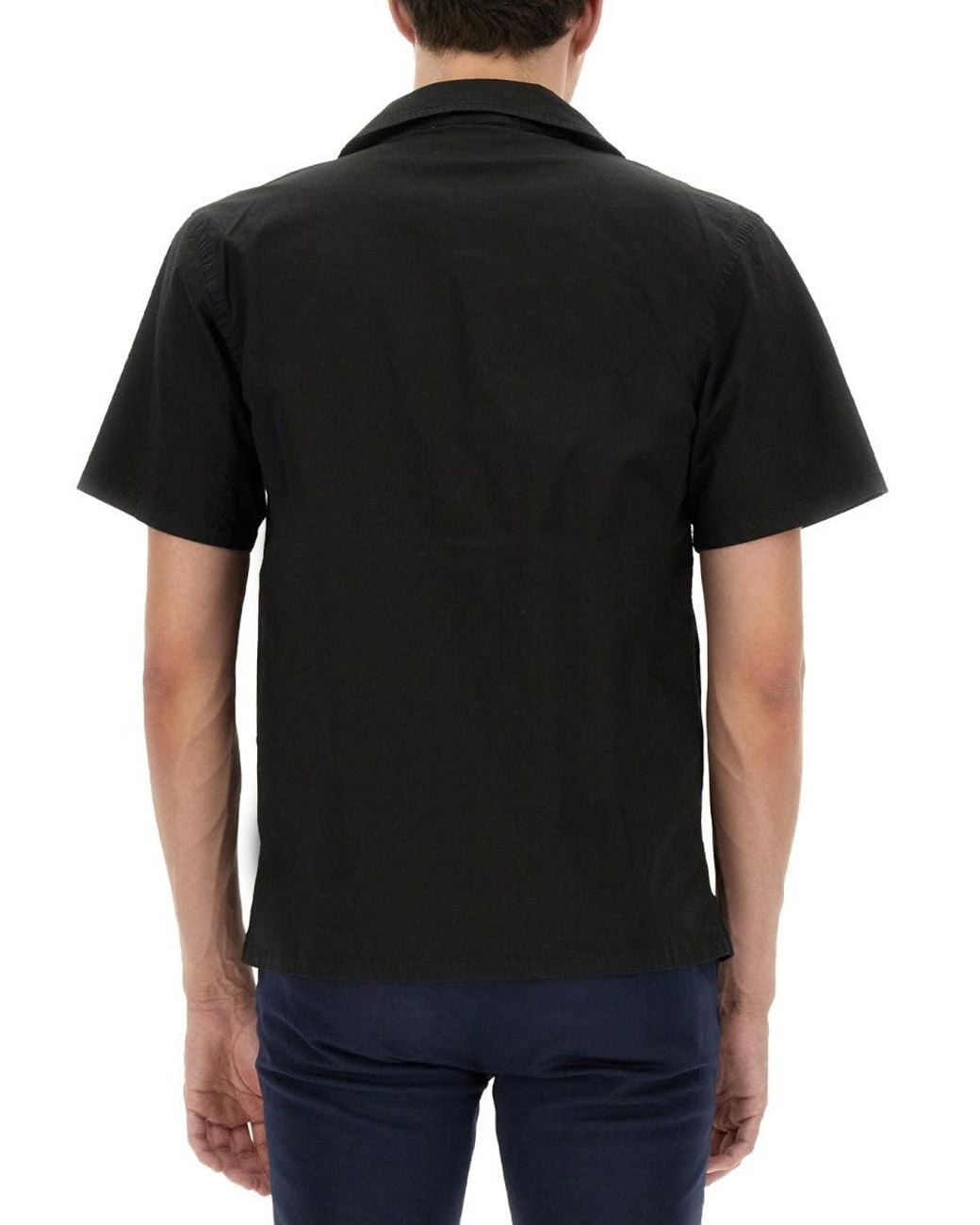 Department 5 Black Hawaiian Shirt With Logo Print for men
