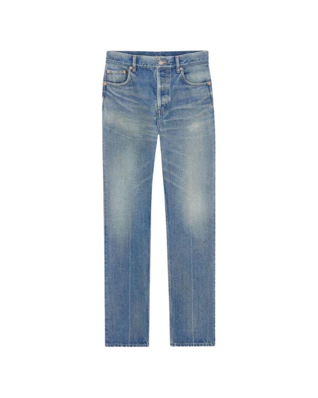 Saint Laurent Blue Straight Leg Denim Jeans