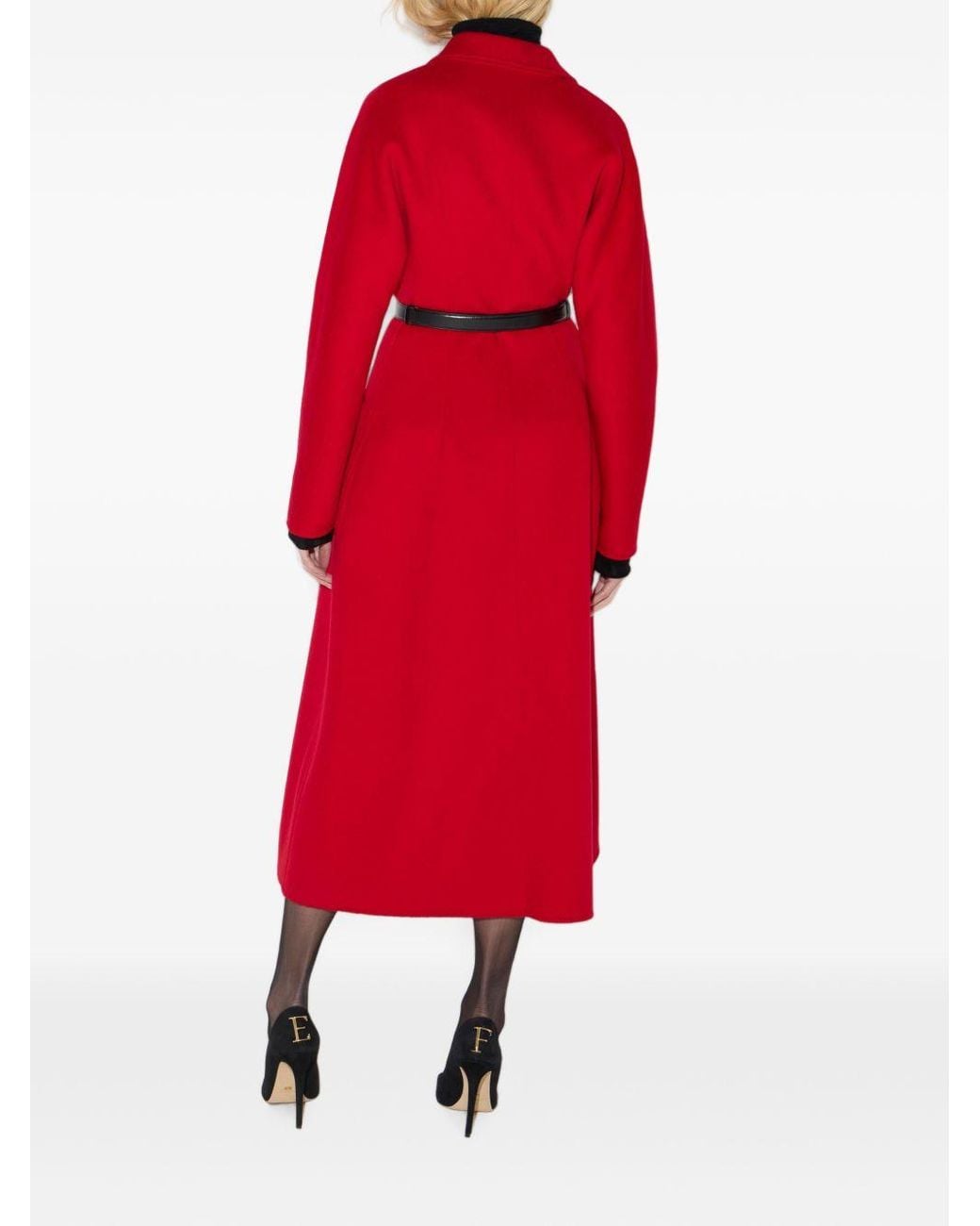 Elisabetta Franchi Red Wool Coat