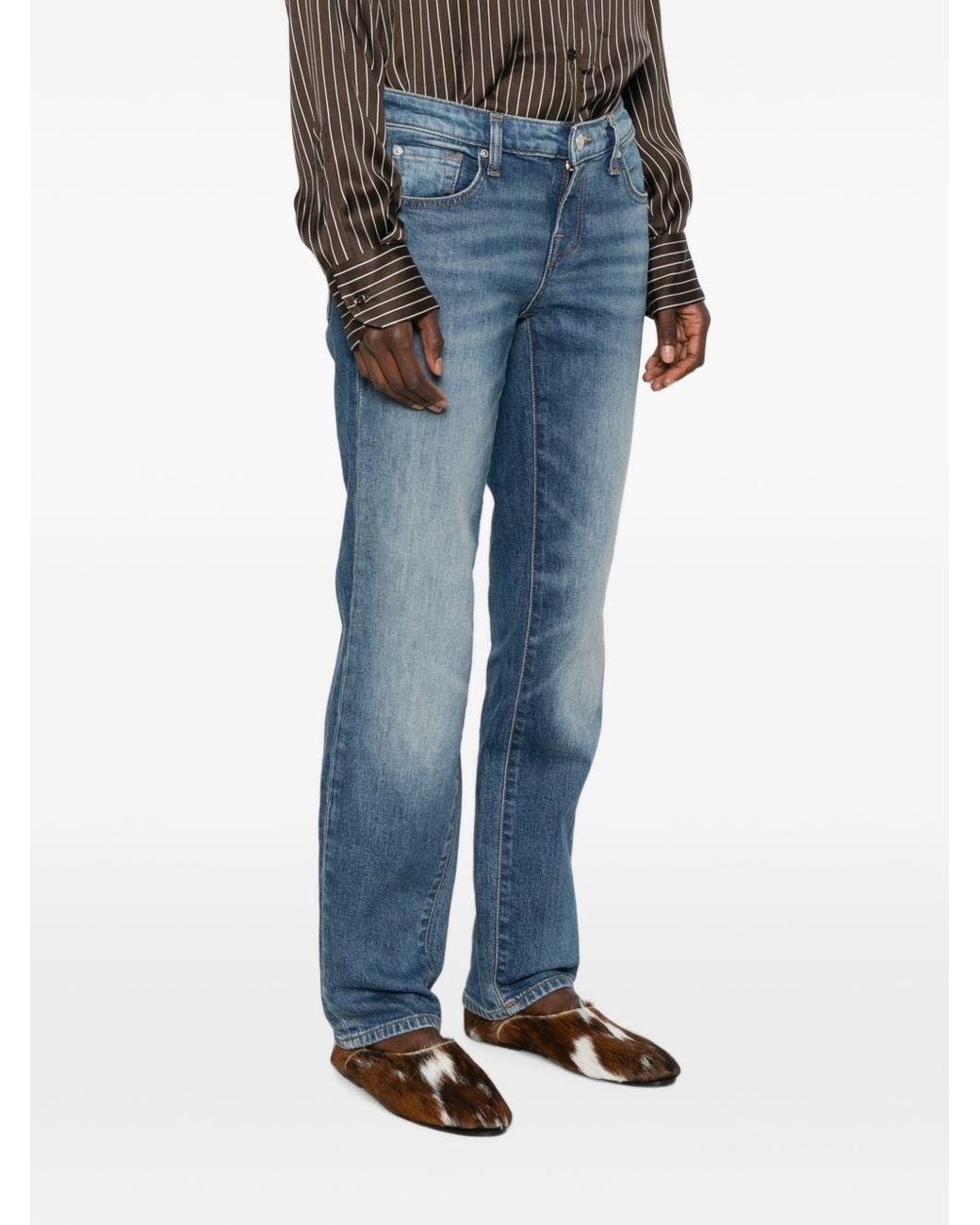 Seven7 Blue Low Cigarette Denim Jeans