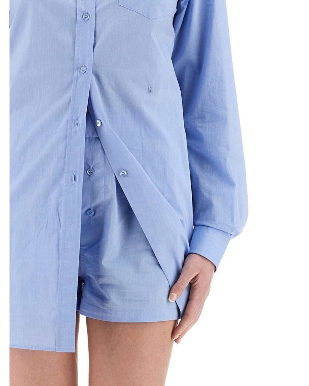 Moschino Blue Poplin Chemise Jumpsuit