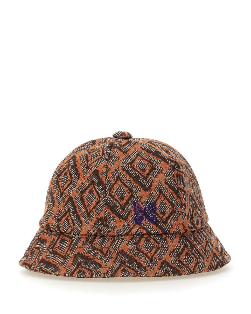 Needles Brown Hat With Print for men