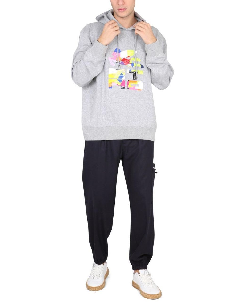 Etro Gray Logo Hood Sweatshirts for men