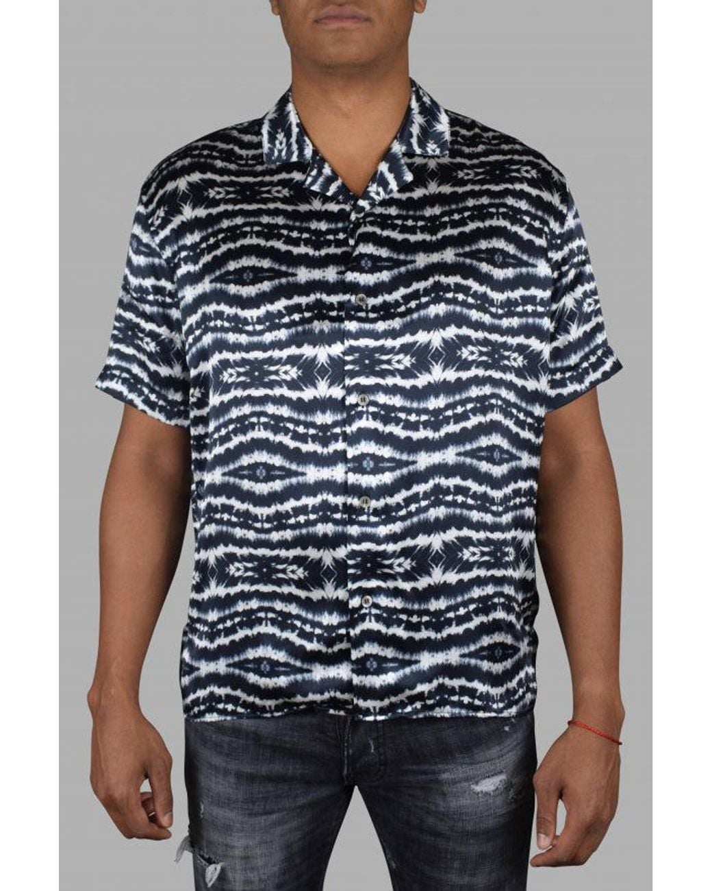 Philipp Plein Black Tie Dye Ss Shirt for men